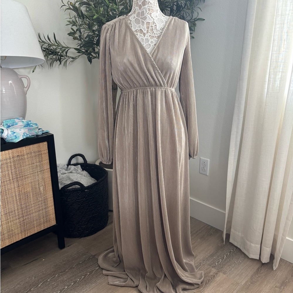Baltic Born Taupe Long Sleeve Dress